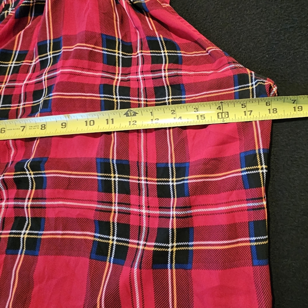 J. Crew Tartan Red,Green,Black Plaid Tie Back Halter Top Women's Size 6 - Picture 2 of 5